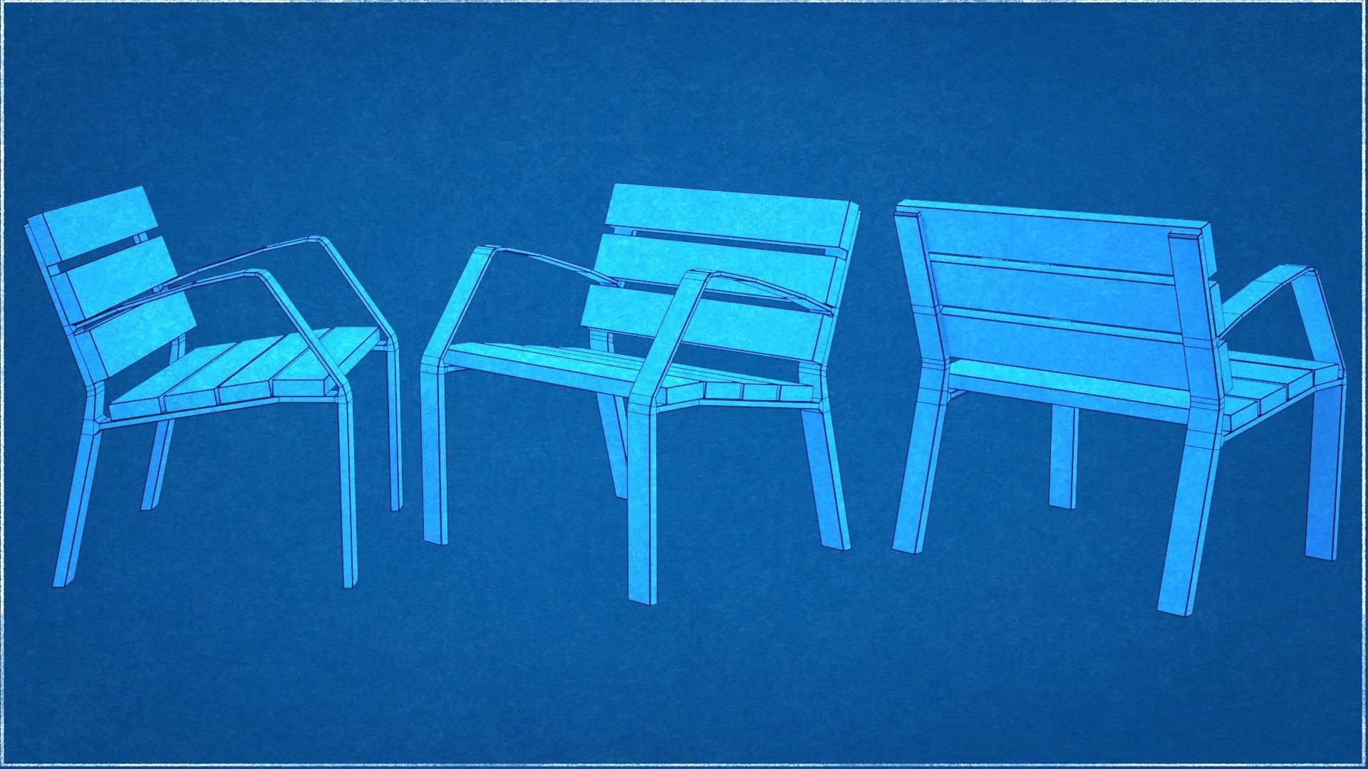 Collection of three Urbaeco benches  low poly Low-poly 3D model_10