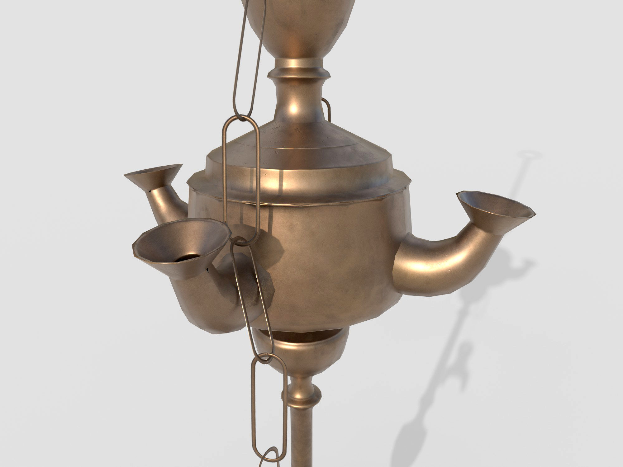 Brass oil lamp Low-poly 3D model_3