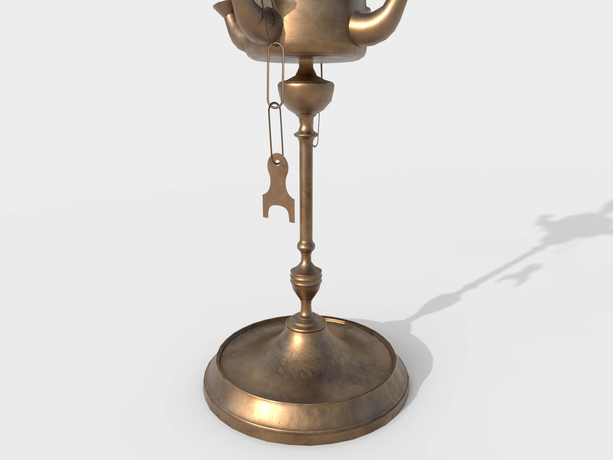 Brass oil lamp Low-poly 3D model_2