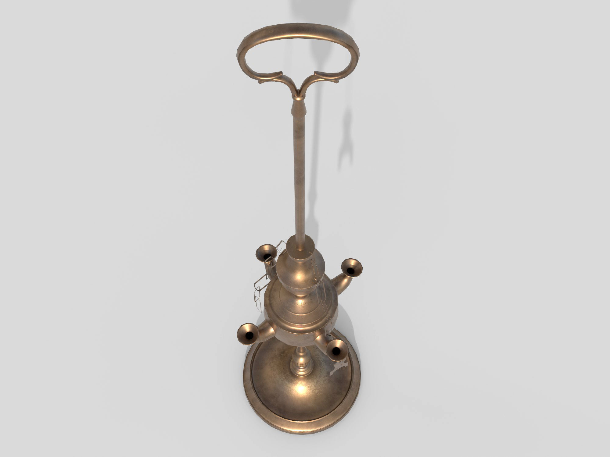 Brass oil lamp Low-poly 3D model_8