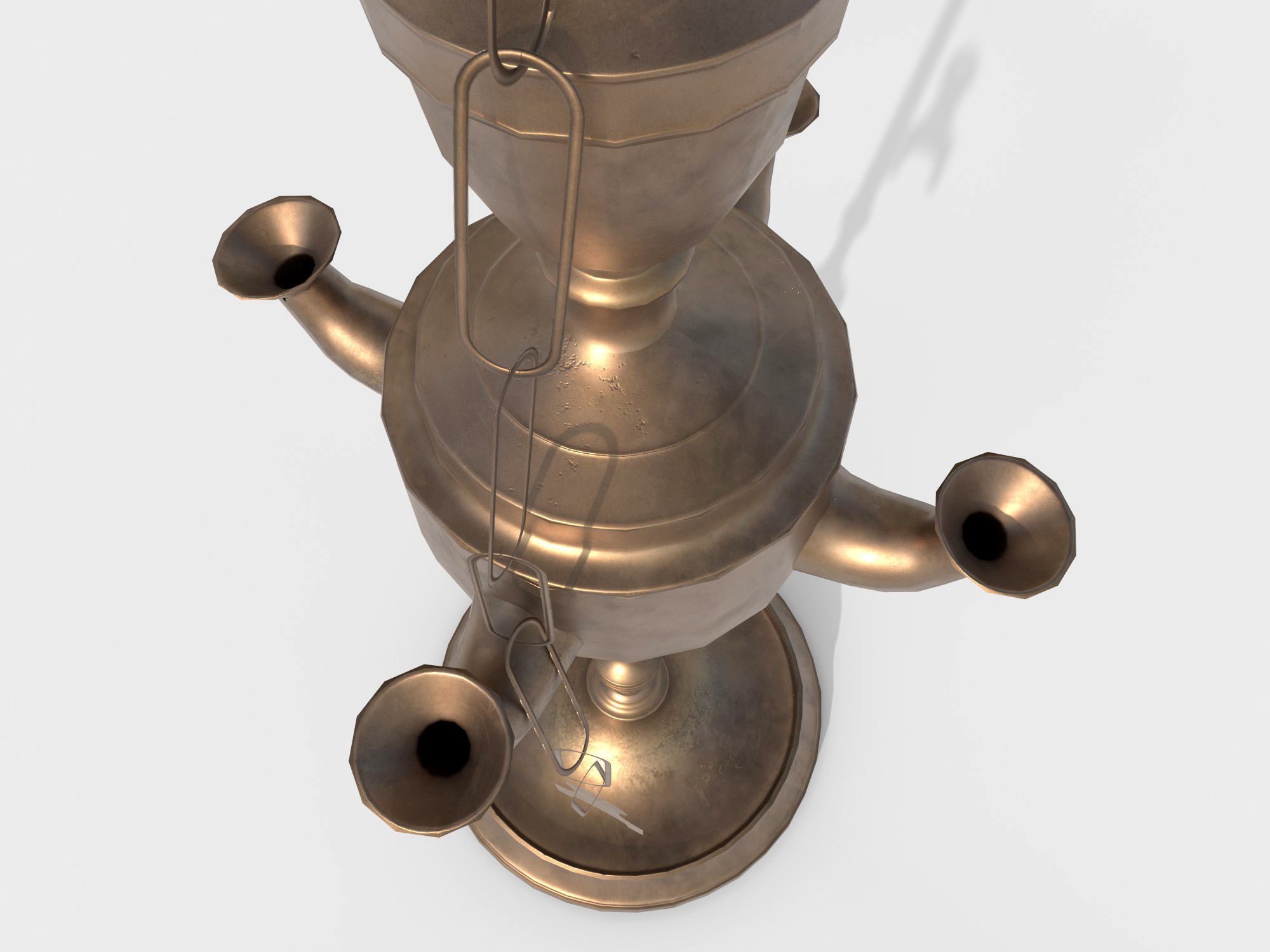 Brass oil lamp Low-poly 3D model_4