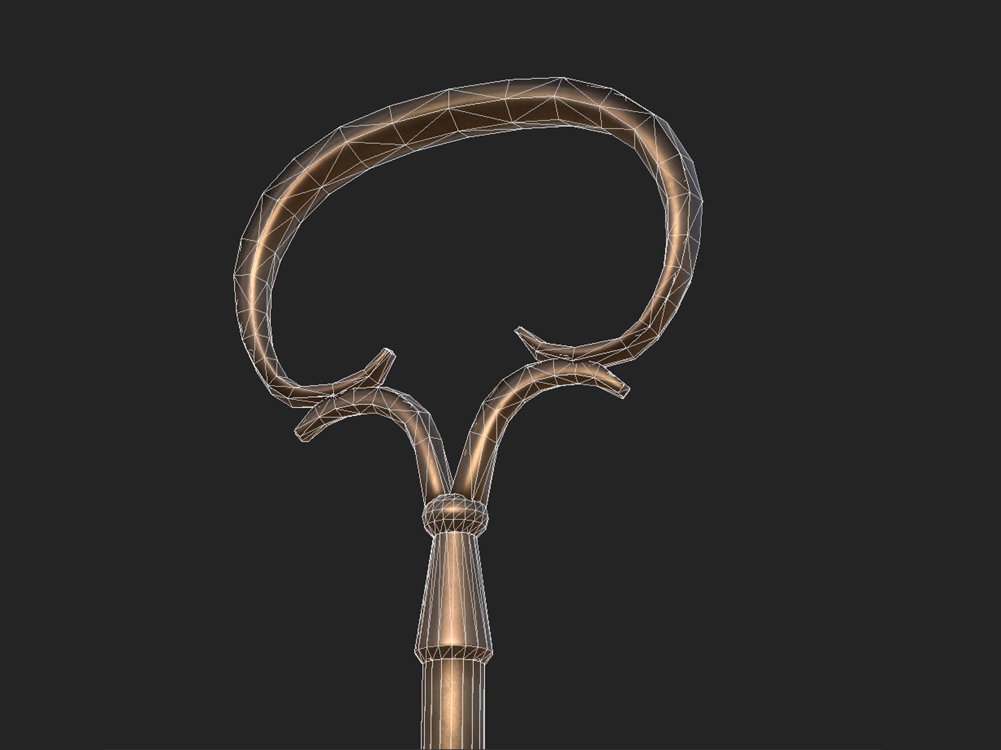 Brass oil lamp Low-poly 3D model_14