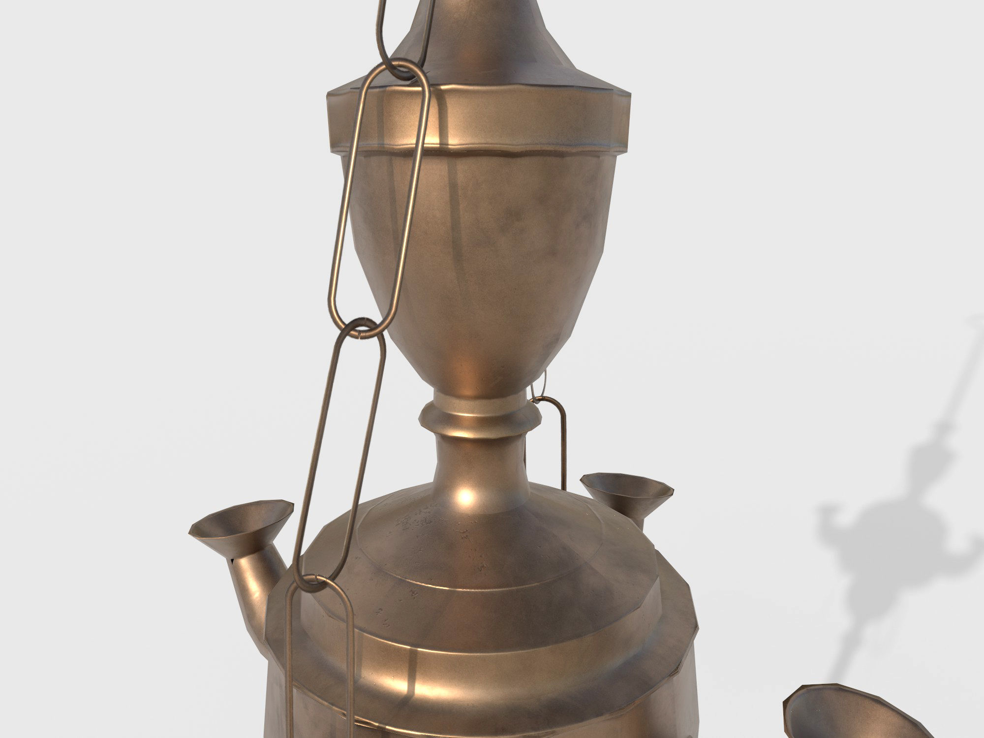Brass oil lamp Low-poly 3D model_5