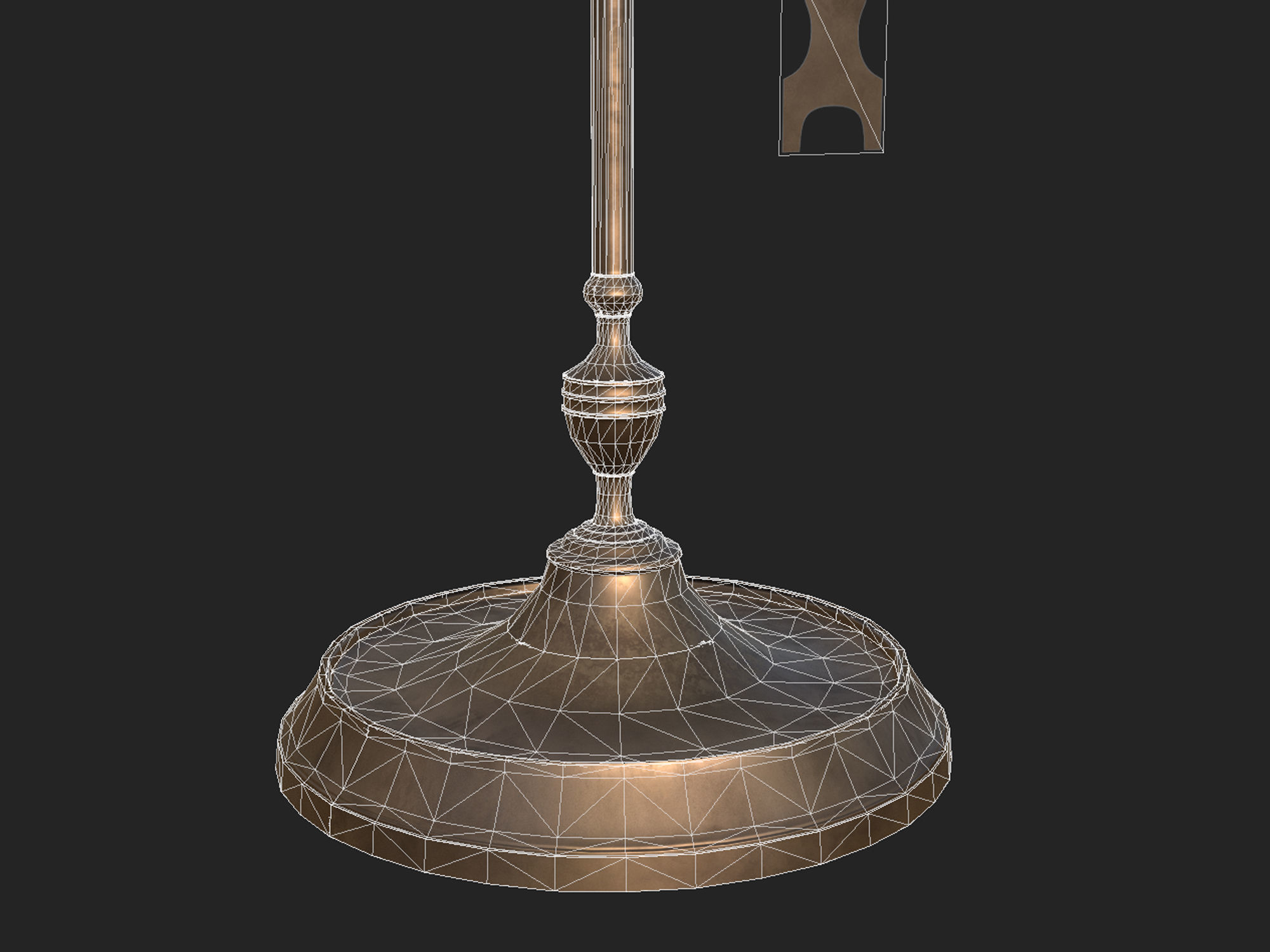 Brass oil lamp Low-poly 3D model_11