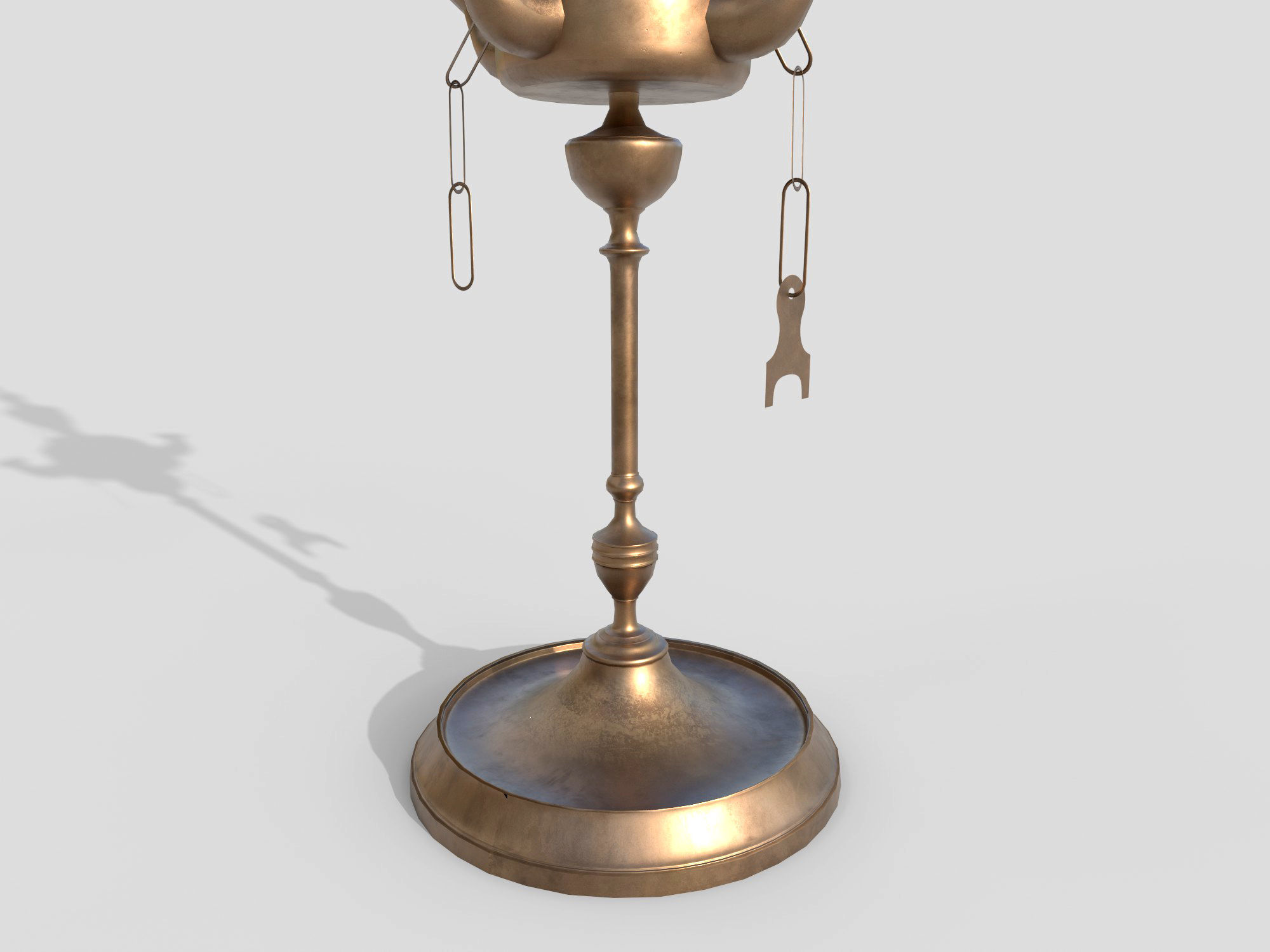 Brass oil lamp Low-poly 3D model_1