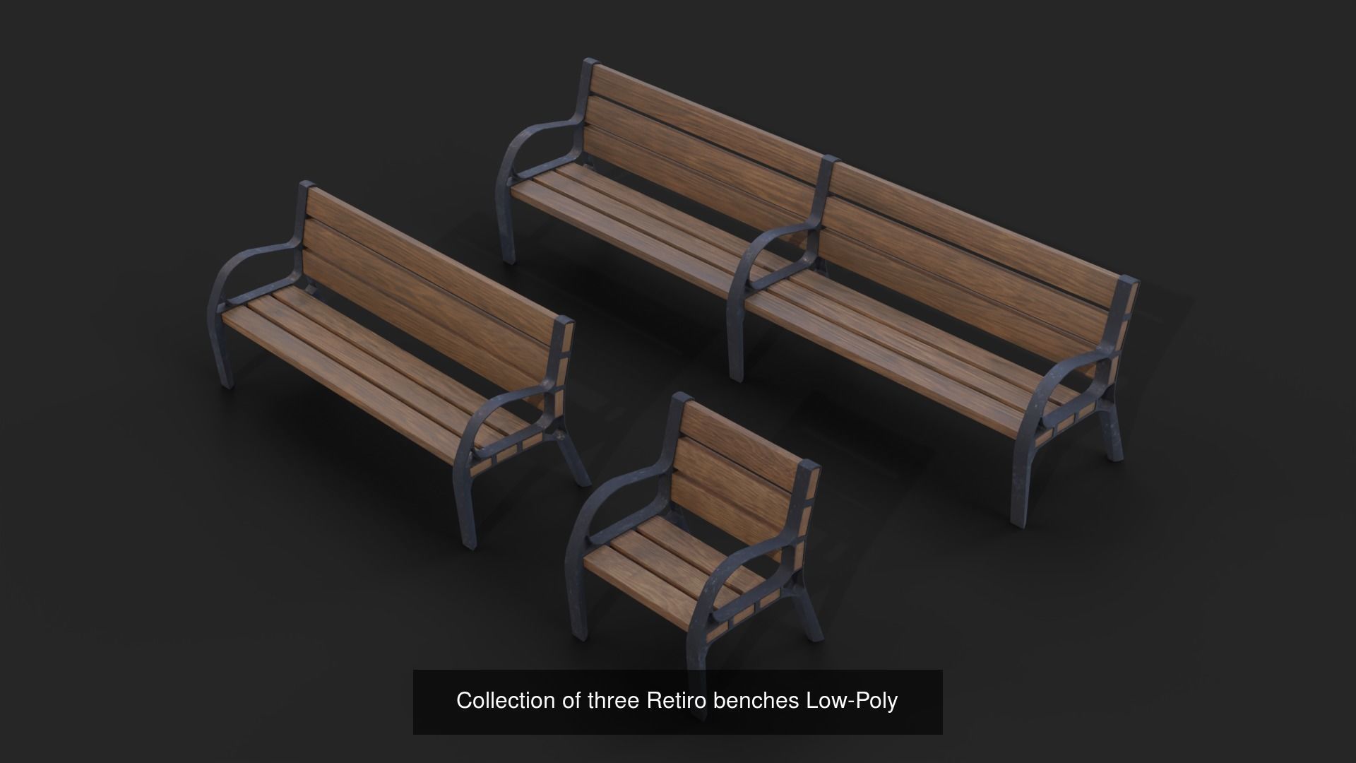 Collection of 32 Benches and Chairs Low Poly _10