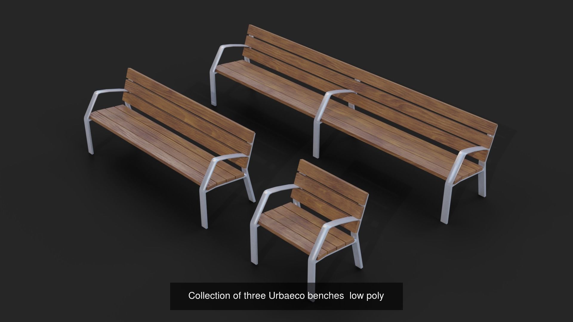 Collection of 32 Benches and Chairs Low Poly _18