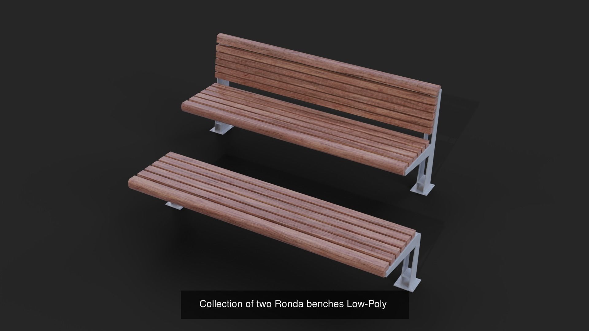 Collection of 32 Benches and Chairs Low Poly _12