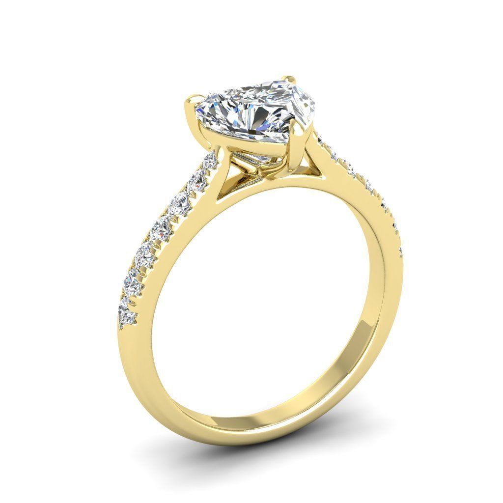 Engagement ring Emily heart 3D print model_16