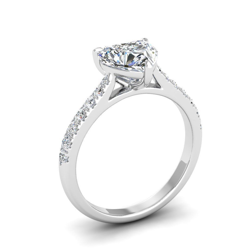 Engagement ring Emily heart 3D print model_9