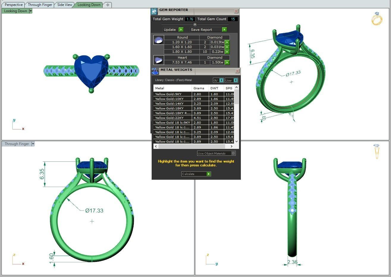 Engagement ring Emily heart 3D print model_27