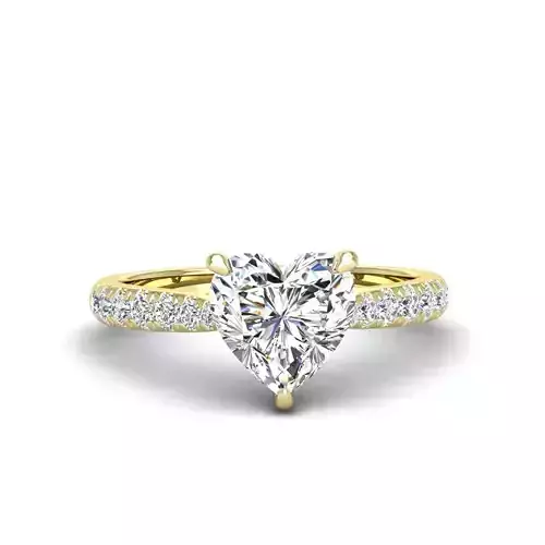 Engagement ring Emily heart 3D print model