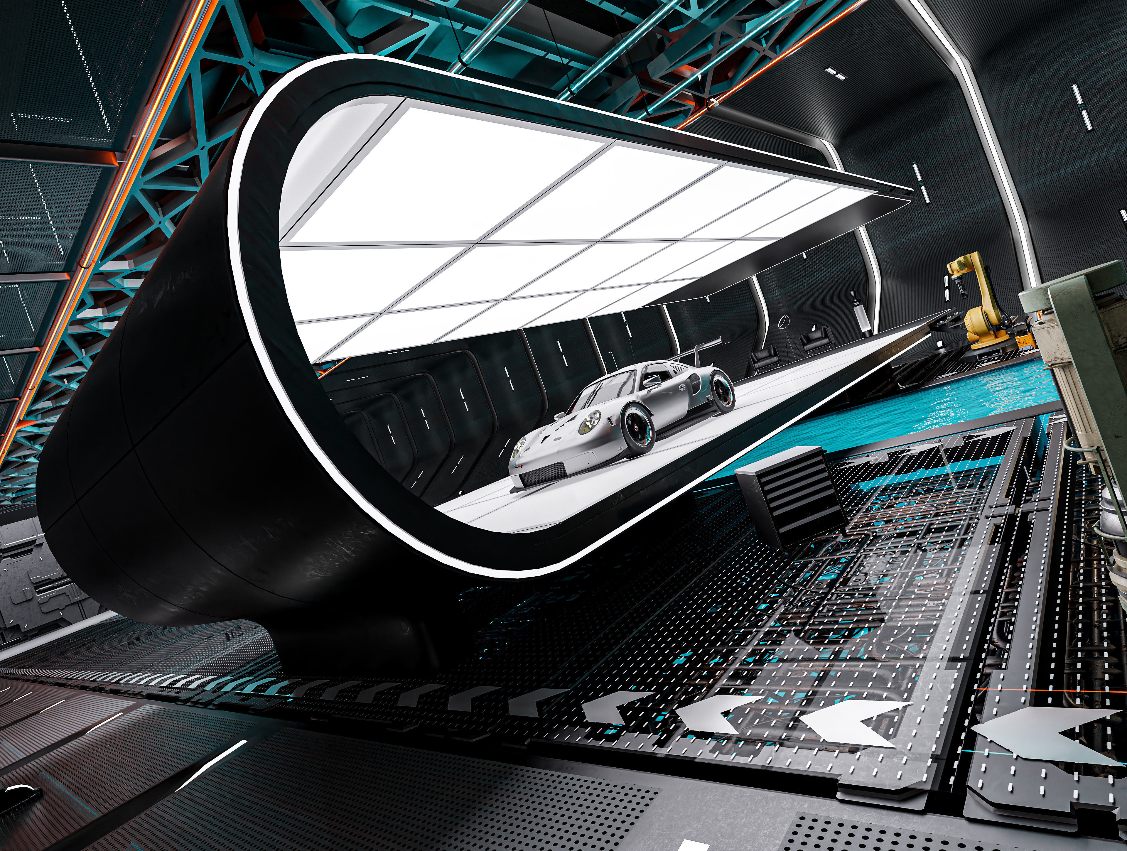 Sci-fi Hangar Interior V01 Low-poly 3D model_7