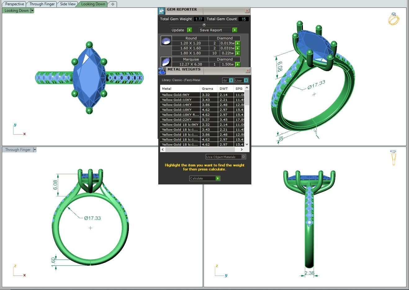 Engagement ring Emily marquise 3D print model_1