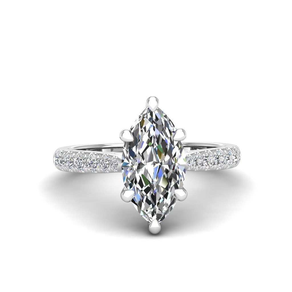 Engagement ring Emily marquise 3D print model_24