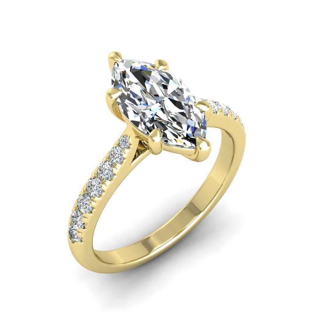 Engagement ring Emily marquise 3D print model_18