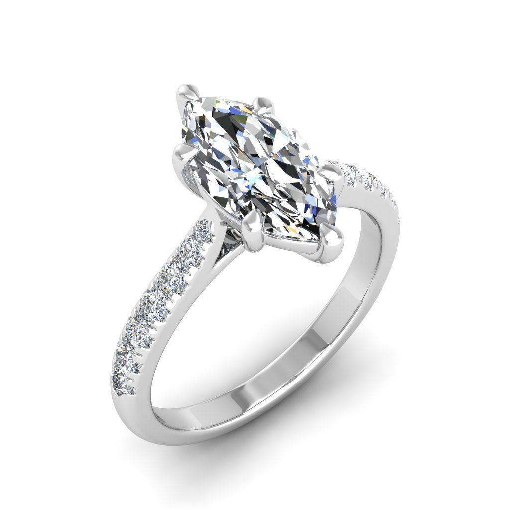 Engagement ring Emily marquise 3D print model_9