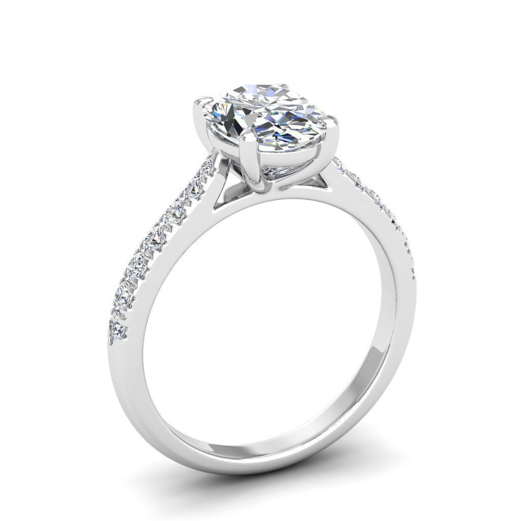 Engagement ring Emily oval 3D print model_4