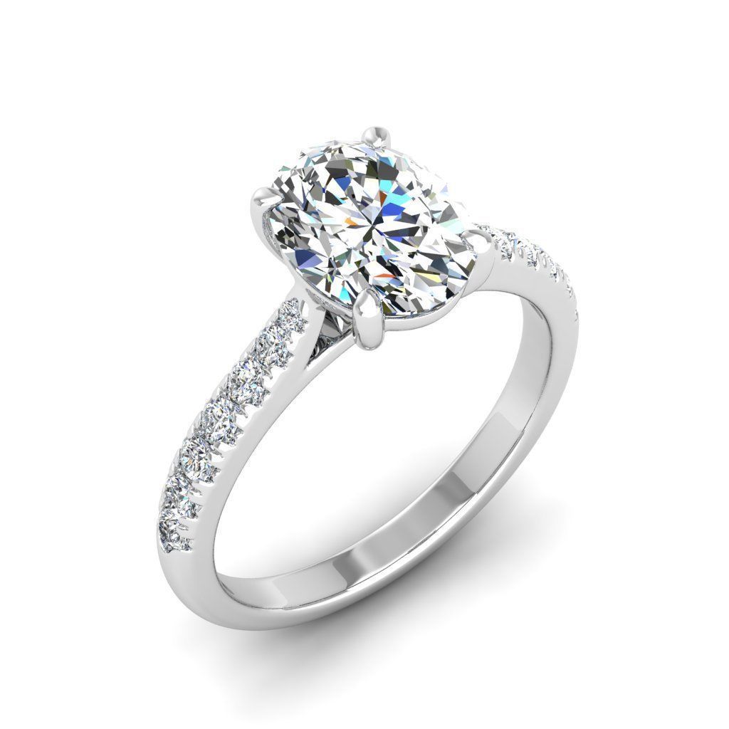 Engagement ring Emily oval 3D print model_13