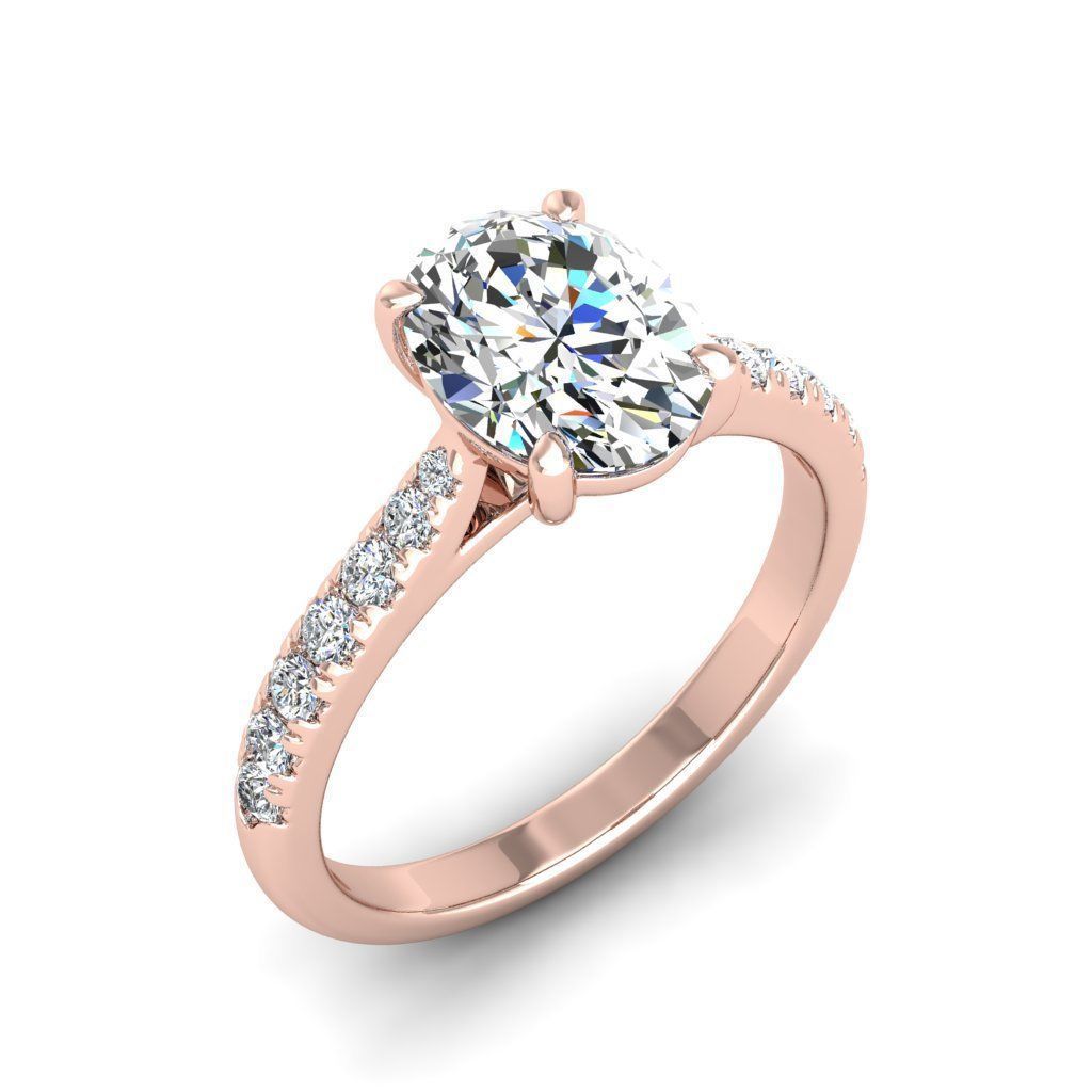 Engagement ring Emily oval 3D print model_7