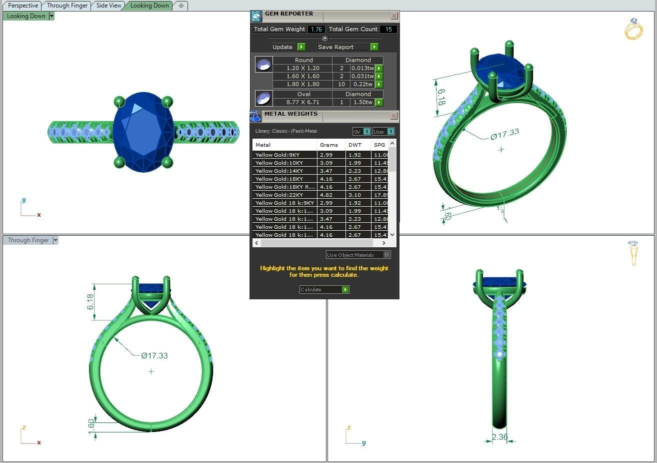 Engagement ring Emily oval 3D print model_28