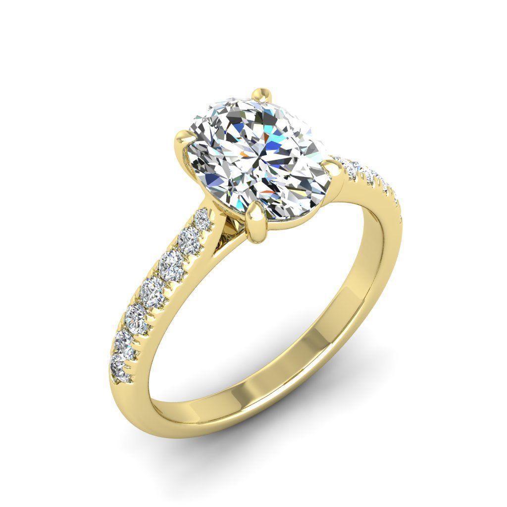 Engagement ring Emily oval 3D print model_22