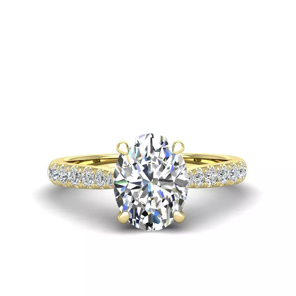 Engagement ring Emily oval 3D print model_0
