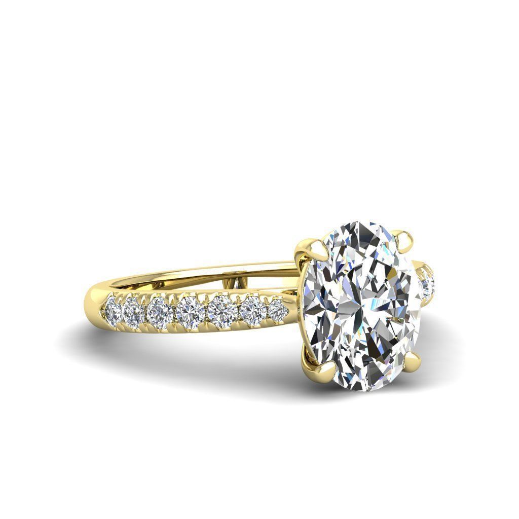 Engagement ring Emily oval 3D print model_27
