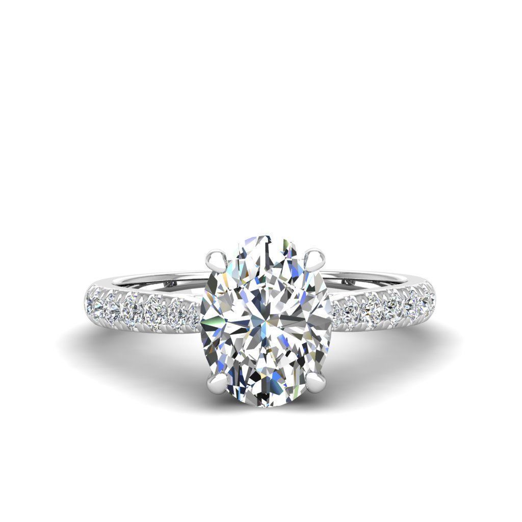 Engagement ring Emily oval 3D print model_12