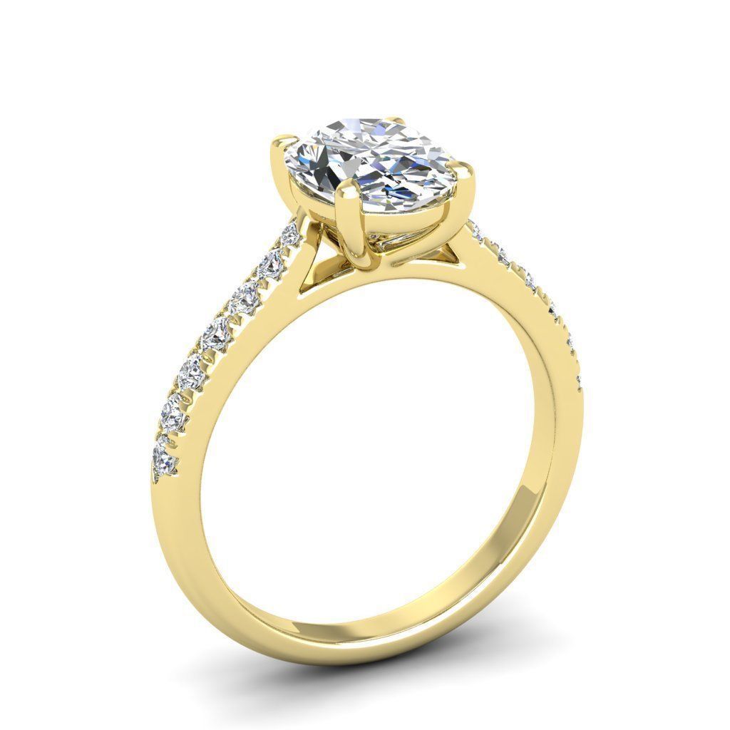Engagement ring Emily oval 3D print model_6