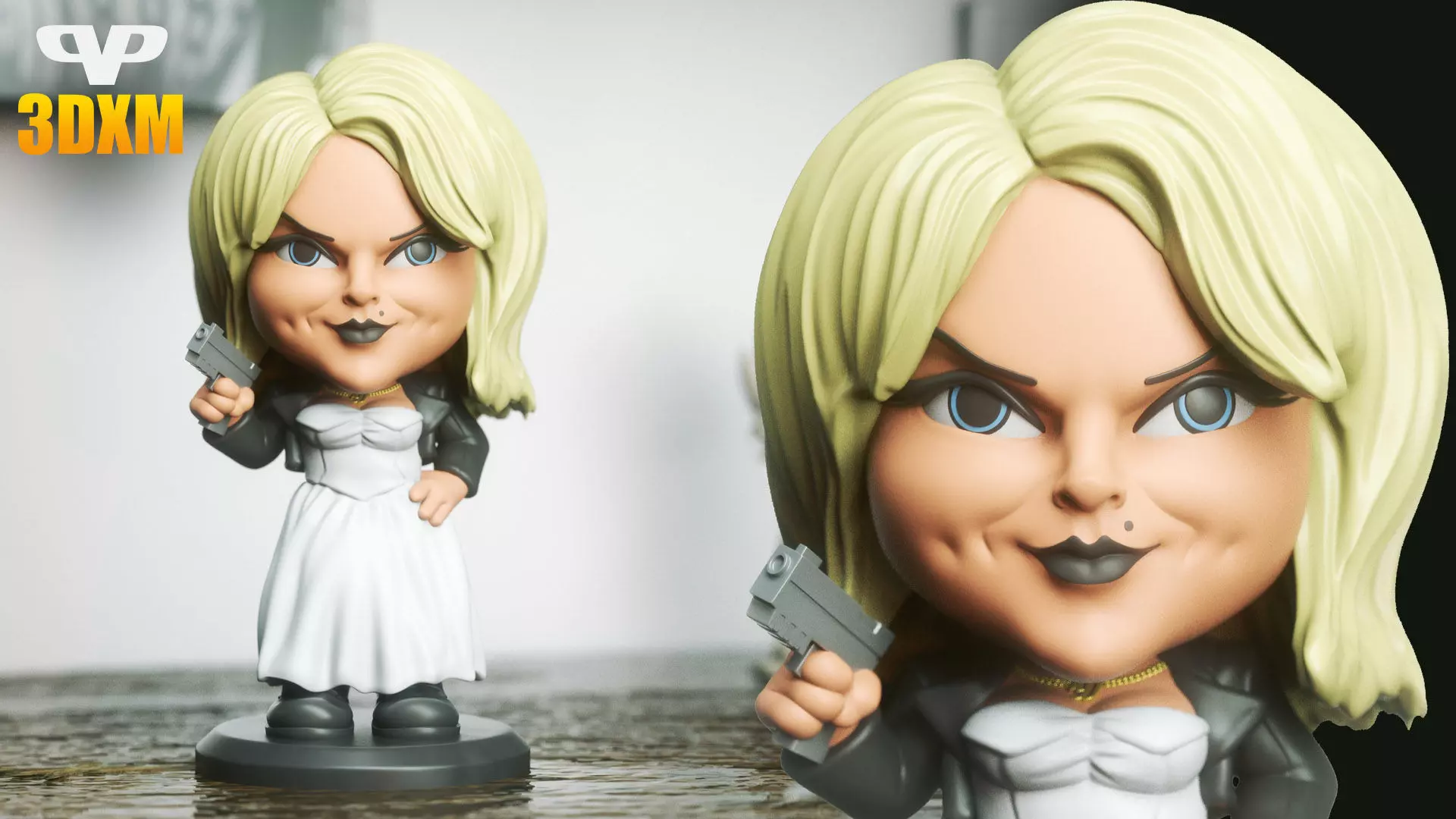 Bride of Chucky Chibi STL for 3D Printing ChibiSTL 3DXM 3D print model