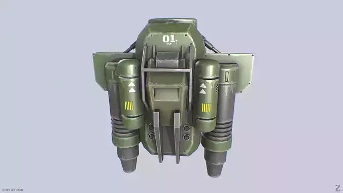 Scifi Jetpack Low-poly 3D model