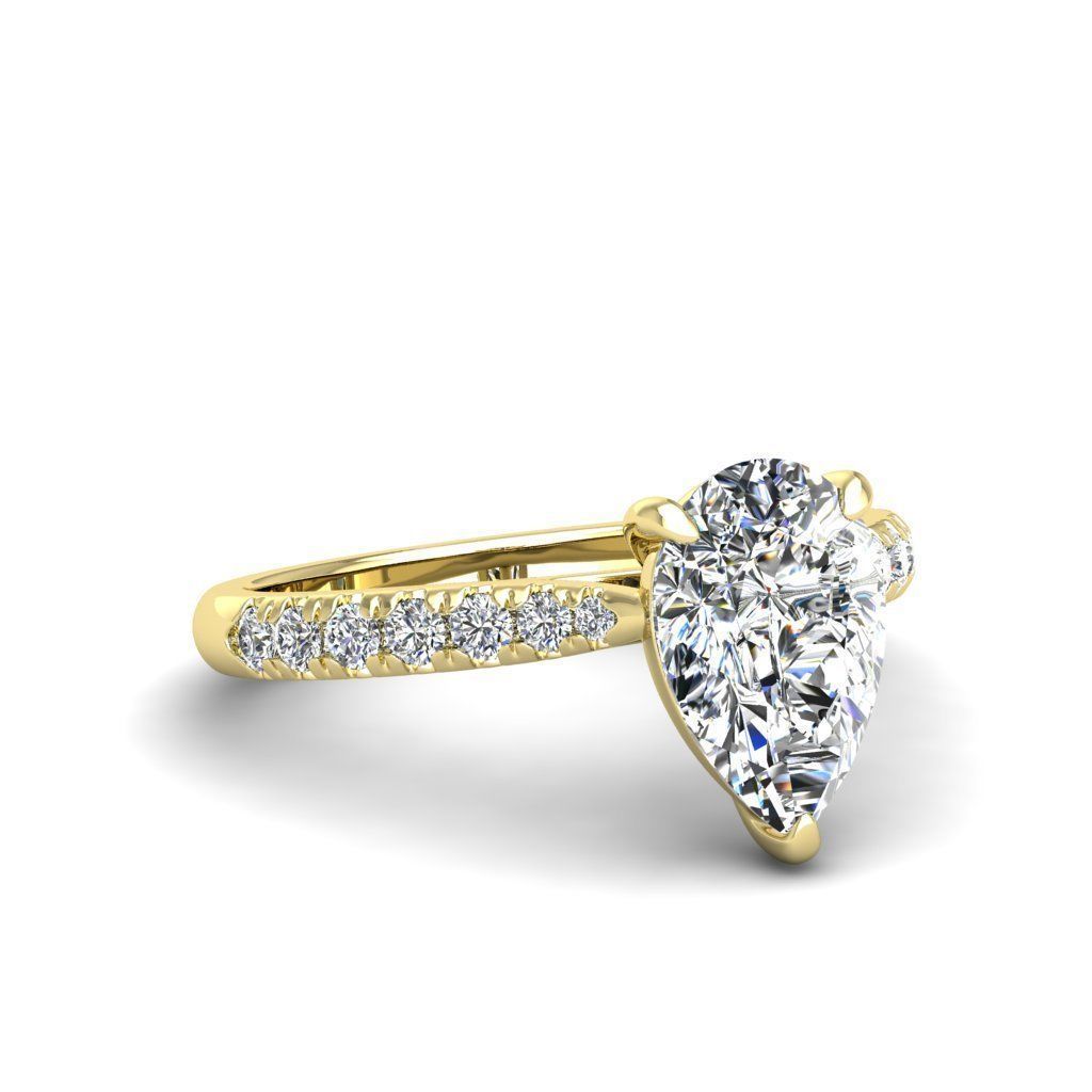 Engagement ring Emily pear 3D print model_20