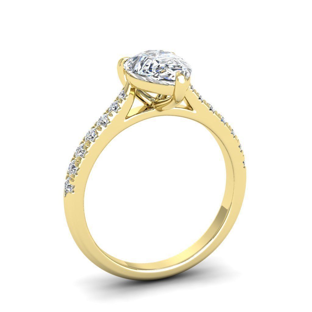 Engagement ring Emily pear 3D print model_5