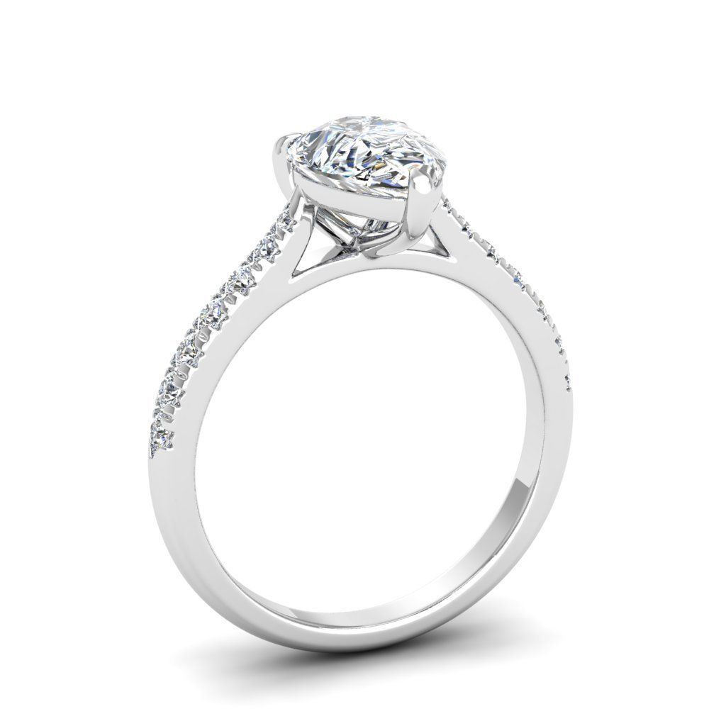Engagement ring Emily pear 3D print model_7