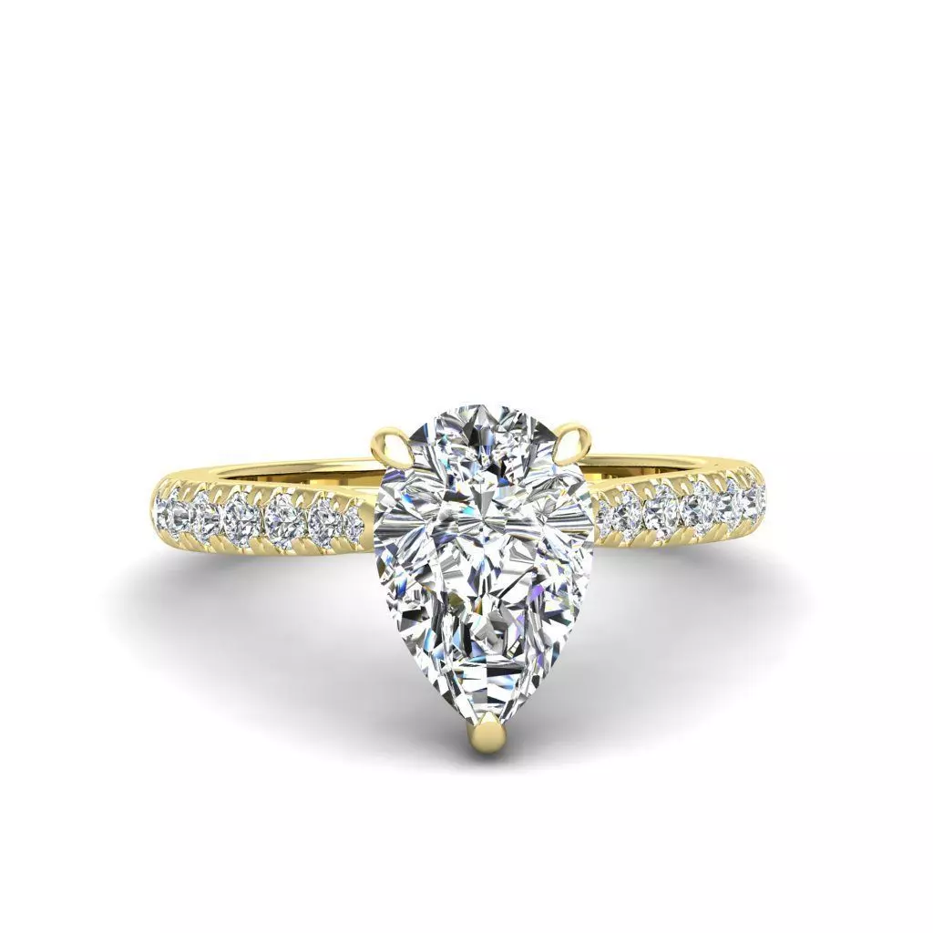 Engagement ring Emily pear 3D print model_0