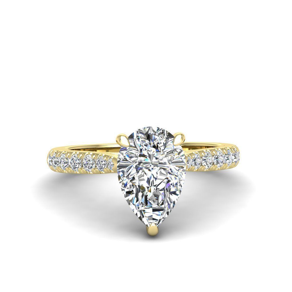 Engagement ring Emily pear 3D print model_22