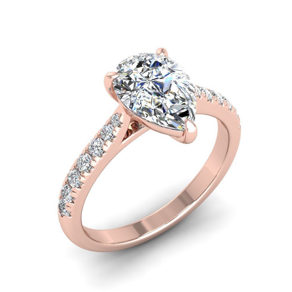 Engagement ring Emily pear 3D print model_26