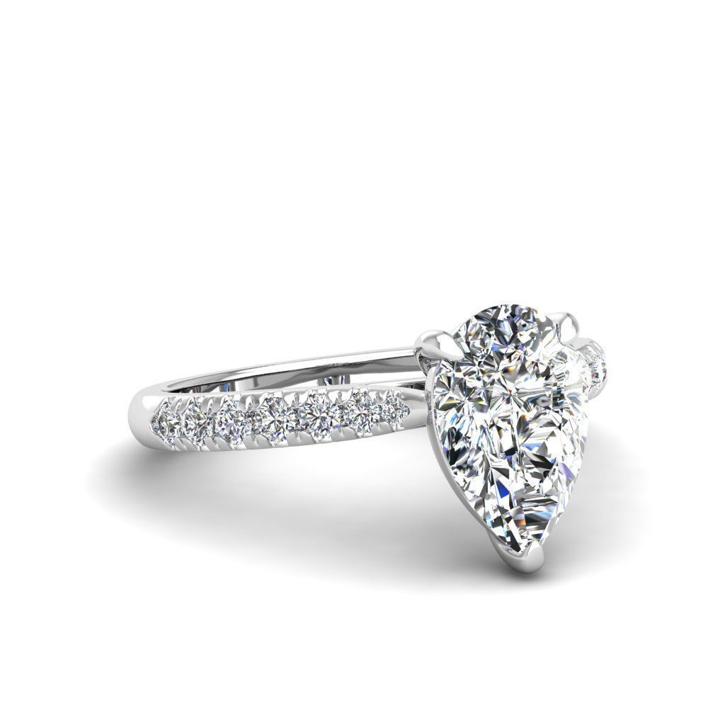 Engagement ring Emily pear 3D print model_23