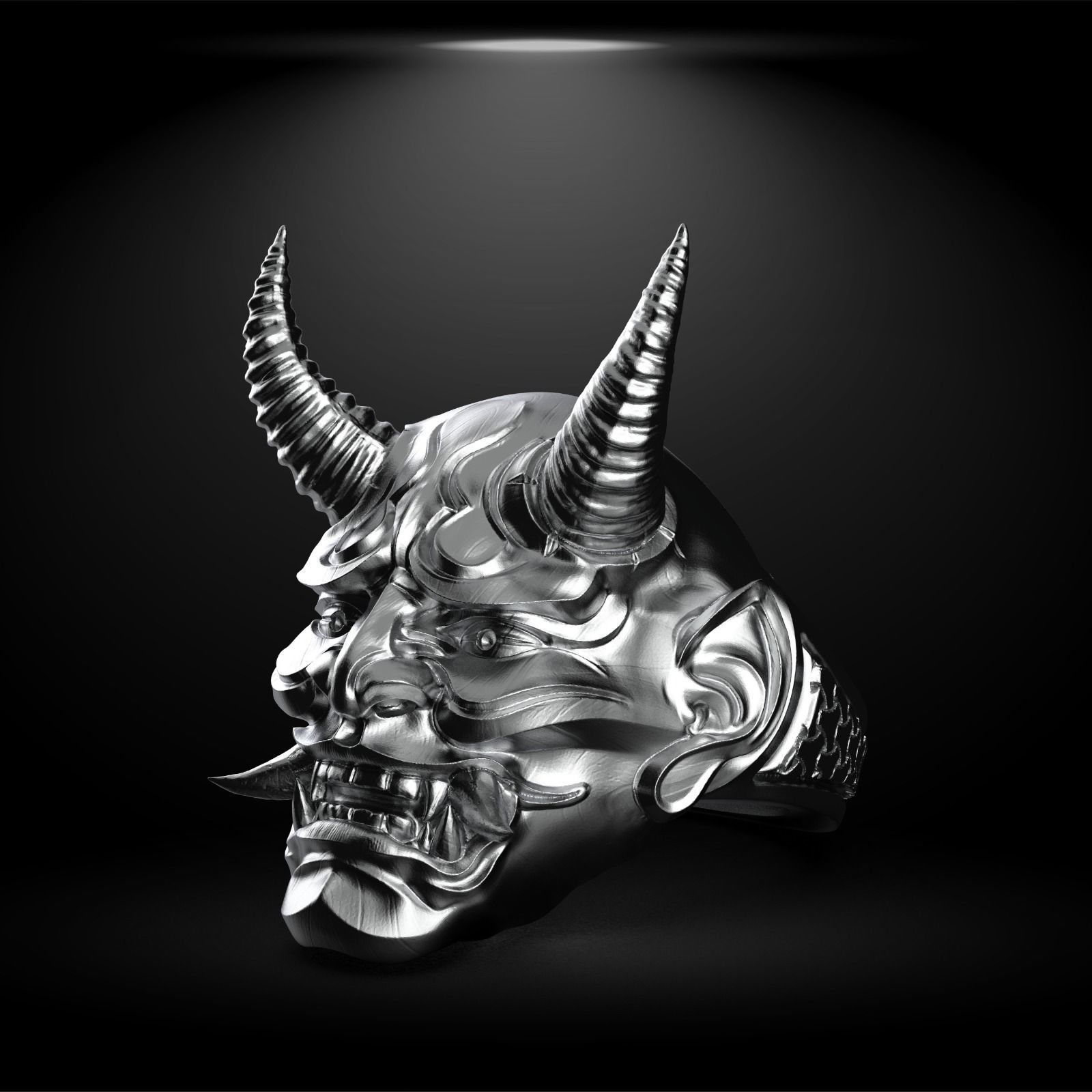 Hannya ring STL 3d model for 3d printing 3D to print model 3D print model_1