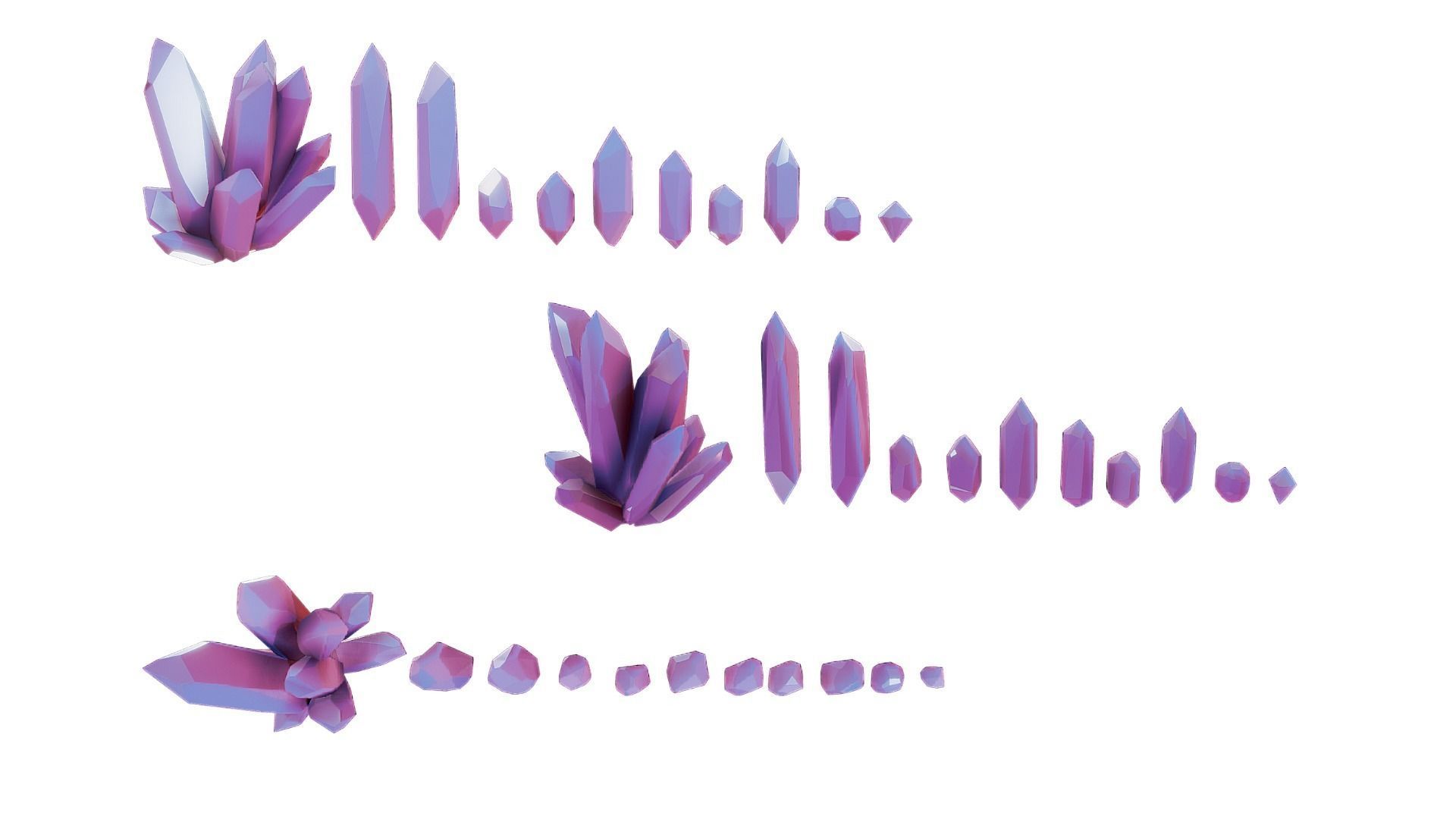 Crystal Kit - 10 in 1 Low-poly 3D model_1