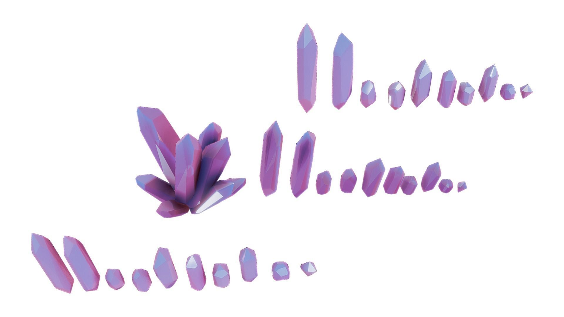 Crystal Kit - 10 in 1 Low-poly 3D model_2