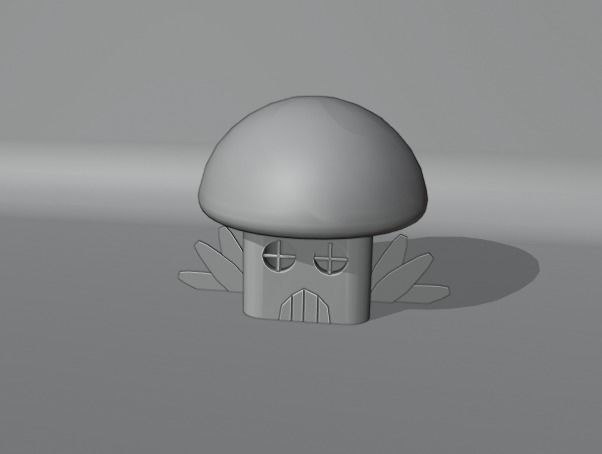 Designing a Smurfs house in a world Low-poly 3D model_3