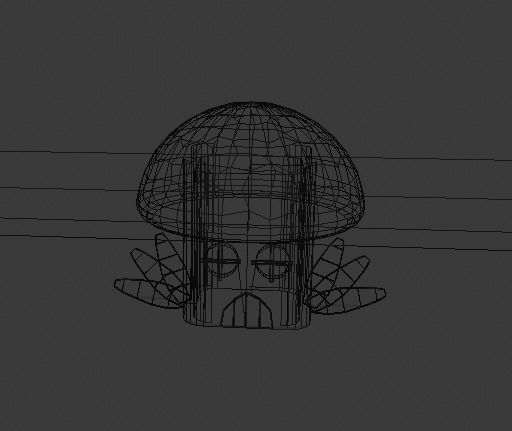 Designing a Smurfs house in a world Low-poly 3D model_4