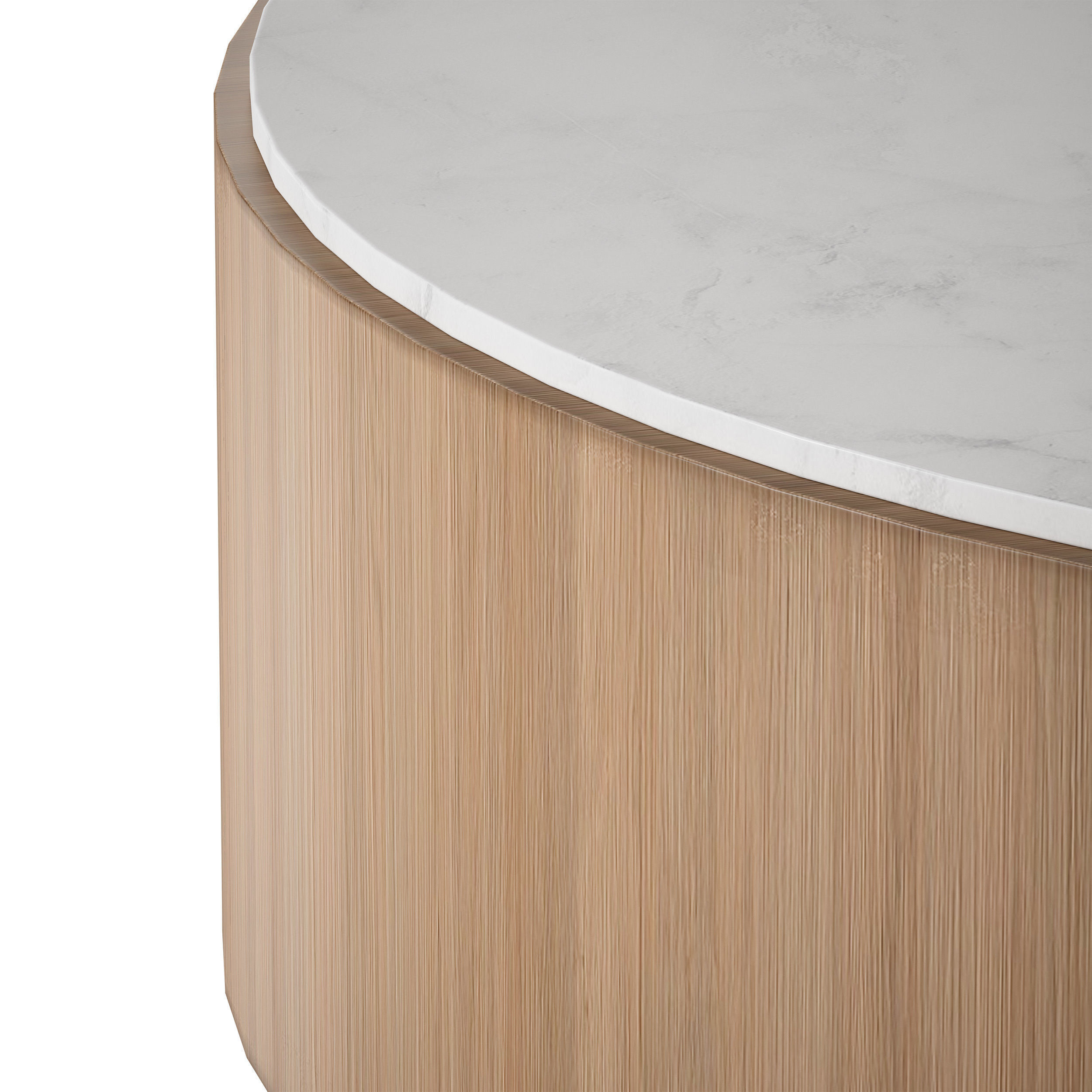 Troupe Round Pine Coffee Table Crate and Barrel 3D model_8