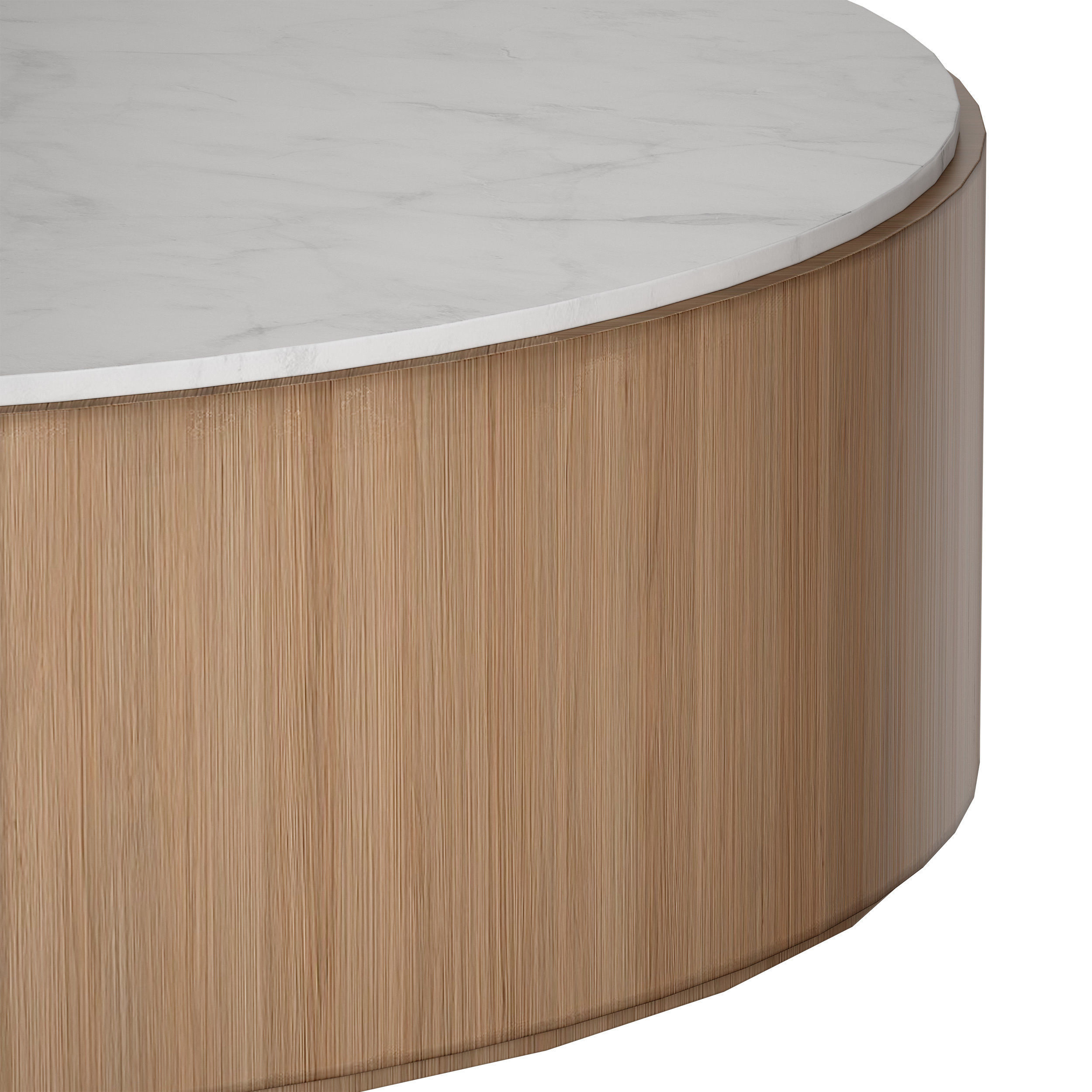 Troupe Round Pine Coffee Table Crate and Barrel 3D model_9