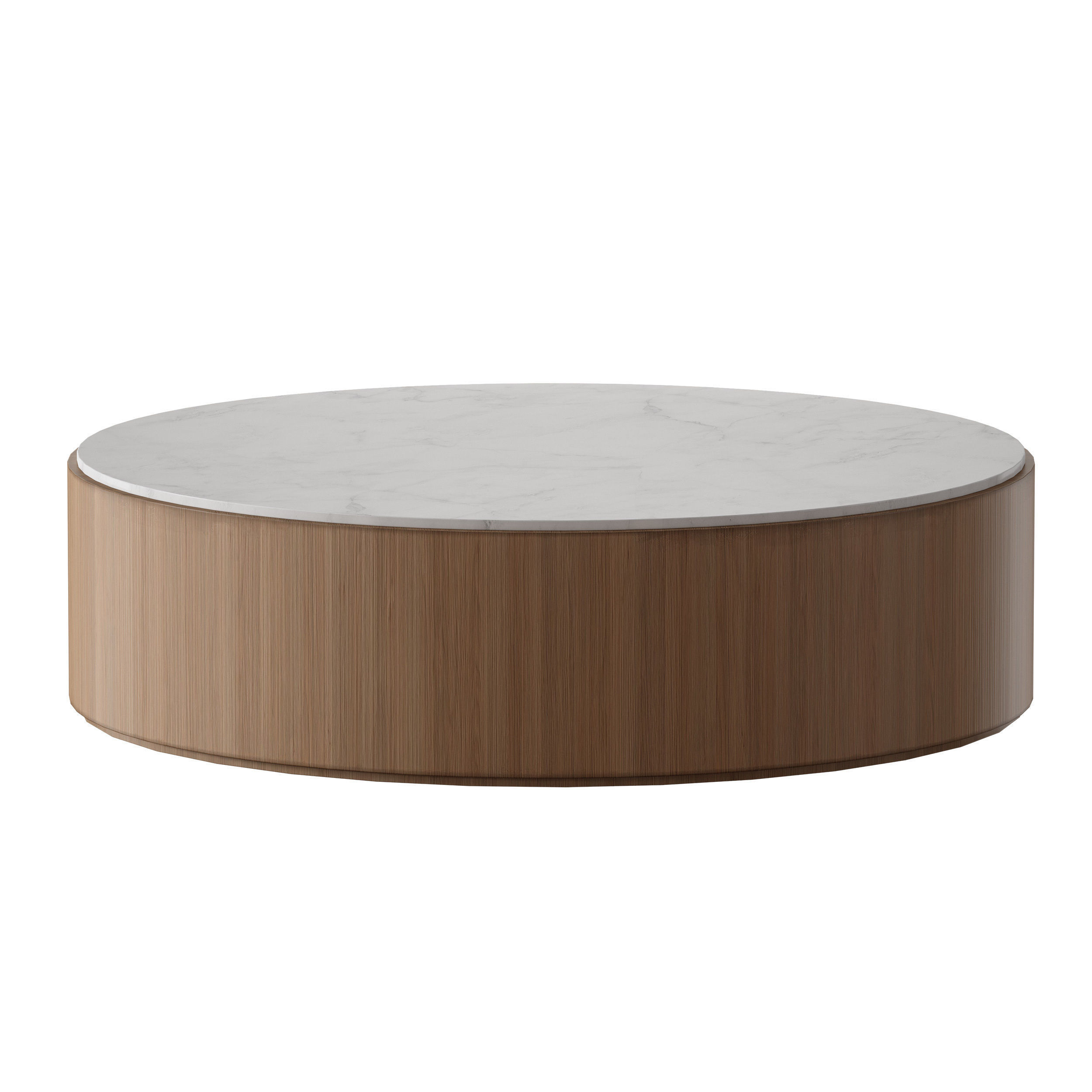 Troupe Round Pine Coffee Table Crate and Barrel 3D model_7