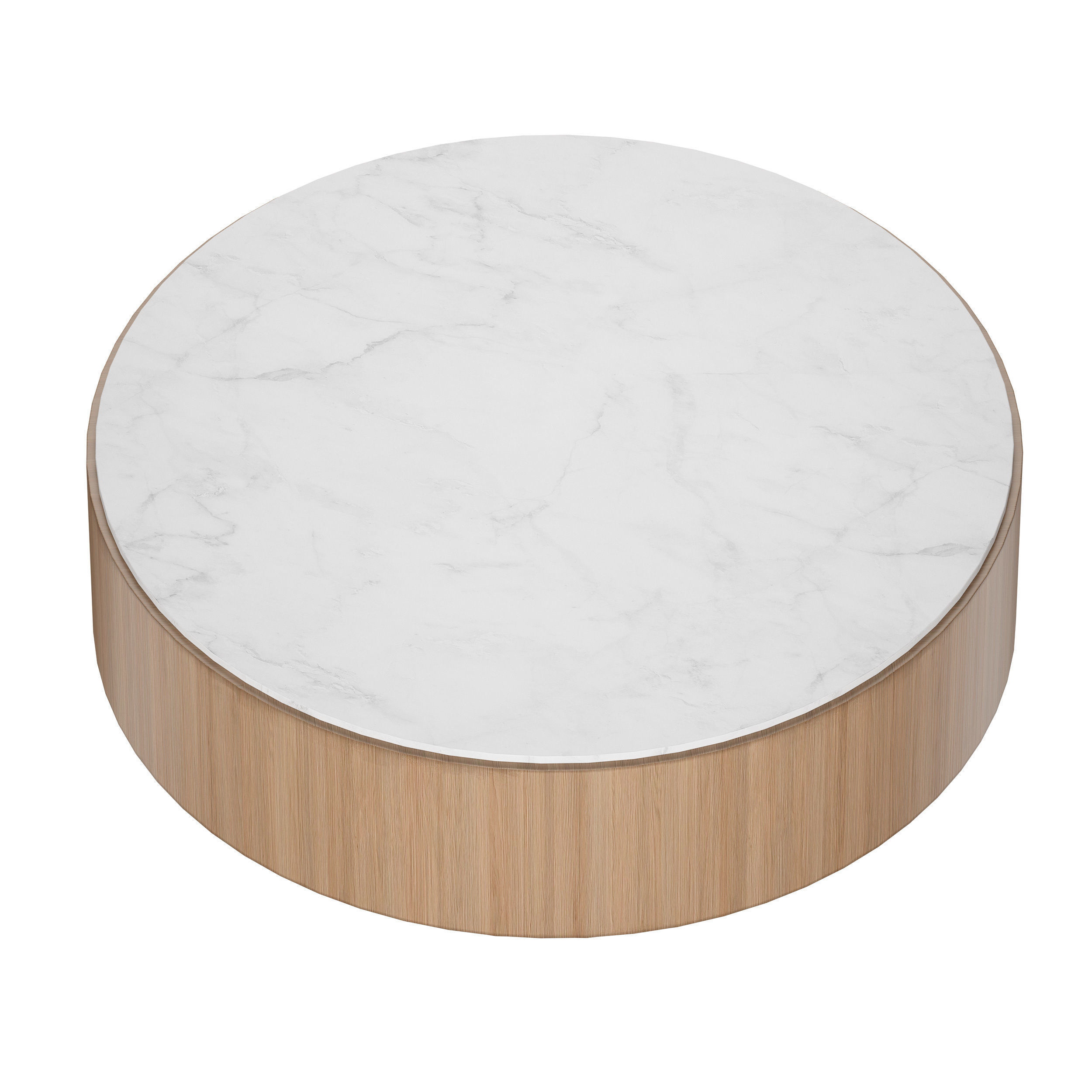 Troupe Round Pine Coffee Table Crate and Barrel 3D model_4