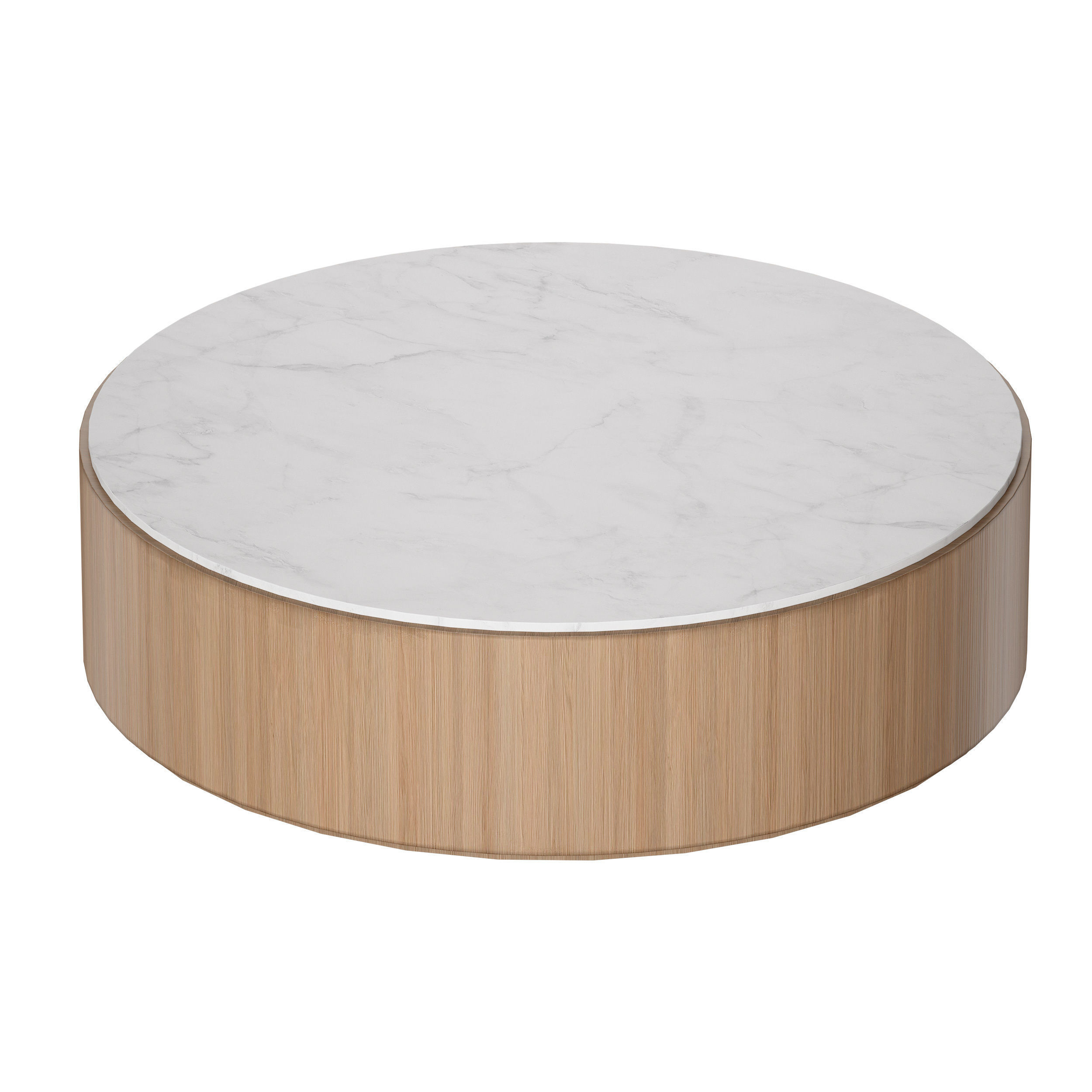 Troupe Round Pine Coffee Table Crate and Barrel 3D model_3