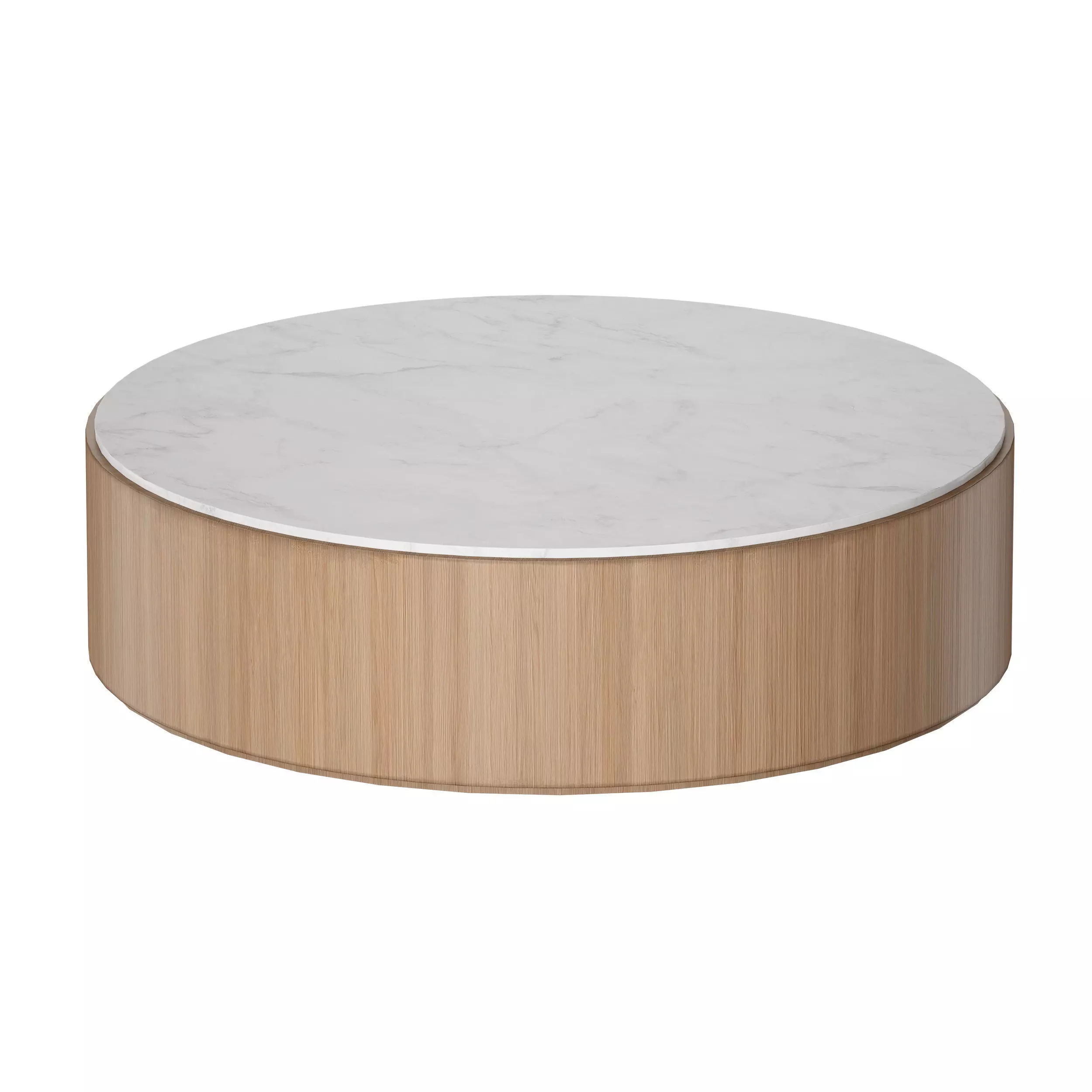 Troupe Round Pine Coffee Table Crate and Barrel 3D model_0